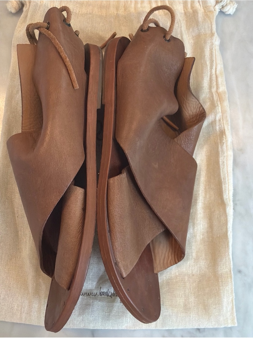 BEEK Loon Metallic Bronze Leather Gladiator Sandals Size 10 - Picture 4 of 10